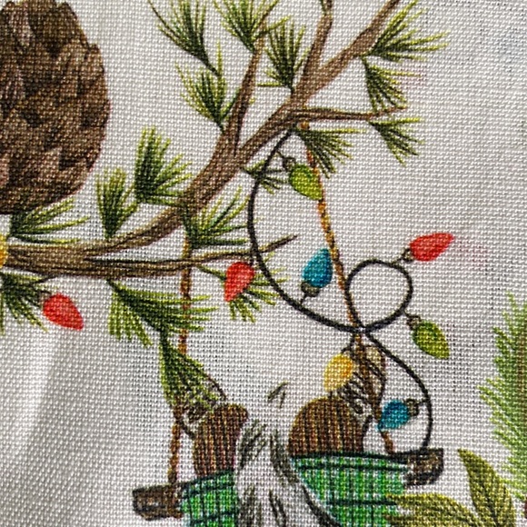 Pottery Barn Whimsical Woodland Forest Gnomes Cotton/Linen Guest Towels 🎄 - Picture 16 of 16